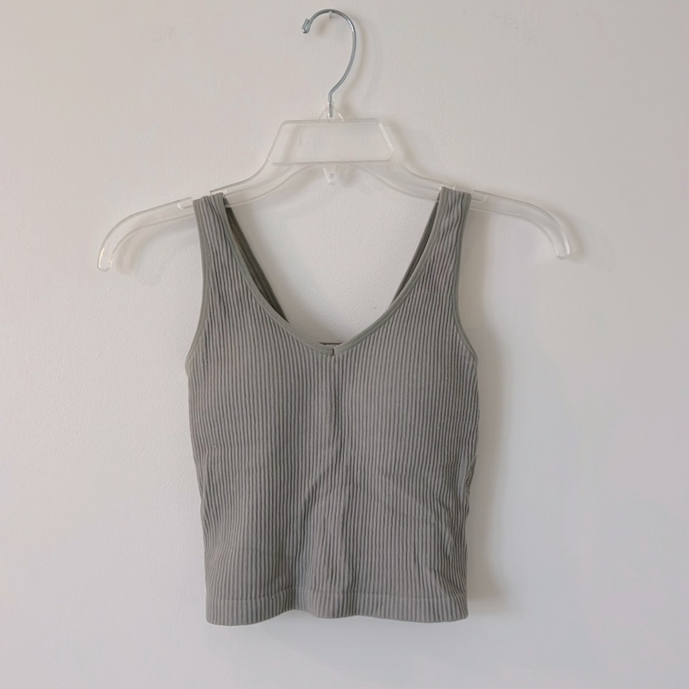 Ribbed crop tank top